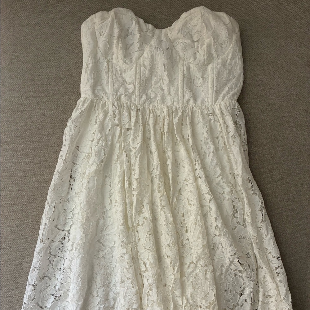 Altar'd State Ivory Strapless Dress